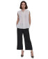 Фото #14 товара Women's Scalloped Pleated Button-Down Top