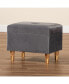Фото #3 товара Elias Modern and Contemporary Velvet Fabric Upholstered and Finished Wood Storage Ottoman