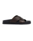 ფოტო #2 პროდუქტის Men's Bologna Leather Crisscross Sandals