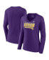 Фото #1 товара Women's Purple Minnesota Vikings 2022 NFC North Division Champions Divide and Conquer Long Sleeve V-Neck T-shirt