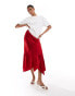 Фото #1 товара & Other Stories satin asymmetric panelled midi skirt in red