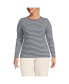 Фото #1 товара Plus Size Lightweight Jersey Skimming Long Sleeve Crew Neck T-shirt