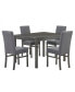 Фото #6 товара Modern Dining Table and 4 Chairs Set with Upholstered Seats and Sturdy Wood Legs