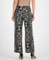 Фото #2 товара Women's Printed Wide Leg Knit Pull-On Pants, Created for Macy's