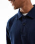 Selected Homme sweat long sleeve polo in navy