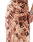 Lioness maxi skirt co-ord in chocolate floral