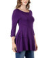 Women's Ruched Sleeve Swing Tunic Top