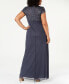 Plus Size Sequined-Lace Ruched Gown