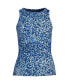 Фото #1 товара Petite Chlorine Resistant High Neck UPF 50 Modest Tankini Swimsuit Top