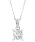 ფოტო #1 პროდუქტის Diamond Princess-Cut 18" Pendant Necklace (1/2 ct. t.w.) in 14k White Gold