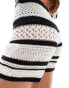 ASOS DESIGN knitted shorts in stitch detail co-ord in mono