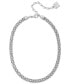 ფოტო #1 პროდუქტის Silver-Tone Pave Accent Tubular Collar Necklace