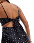 Фото #3 товара Bardot satin maxi dress in black polka dot