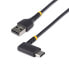 Фото #1 товара StarTech.com 1ft (30cm) USB A to C Charging Cable Right Angle - Heavy Duty Fast Charge USB-C Cable - Black USB 2.0 A to Type-C - Rugged Aramid Fiber - 3A - USB Charging Cord - 0.3 m - USB A - USB C - USB 2.0 - 480 Mbit/s - Black