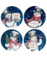 Фото #1 товара Snowman Greetings Dessert Plates, Set of 4