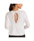 Фото #2 товара Women's Regular Size Open Back Long Sleeve T-Shirt