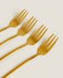 Set of brunch forks with hammered handle