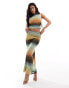 Фото #2 товара ASOS DESIGN co-ord mesh ruched side boat neck tank top in ombre print