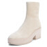 Matisse Jessie Pull On Platform Booties Womens Off White Casual Boots JESSIE-164
