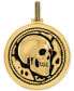 Фото #1 товара Esquire Men's Jewelry skull Disc Pendant in 14k Gold-Plated Sterling Silver, Created for Macy's