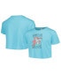 ფოტო #1 პროდუქტის Big Girls Blue The Little Mermaid Mermaid Hair Don't Care Cropped T-shirt