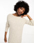 Vero Moda knitted jumper midi dress in cream