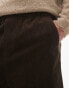 Topman tapered cord trousers in brown