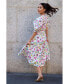 ფოტო #4 პროდუქტის Oliana Floral Smocked Midi Dress