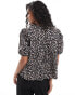 Nobody's Child Bernadetta tie-front top in leopard print