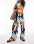 Фото #5 товара Topshop abstract art crinkle plisse trouser