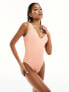 Фото #7 товара River Island textured swimsuit in coral