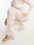 Flounce London sheer lace trouser in white co ord