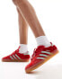 adidas Originals Gazelle Indoor trainers in red and blue velvet