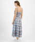 Фото #2 товара Women's Plaid-Print Ruffle-Trim Maxi Dress