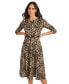 ფოტო #3 პროდუქტის Women's Leopard-Print Boat-Neck Midi Dress