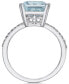 ფოტო #4 პროდუქტის EFFY® Aquarius Aquamarine (3-3/4 ct. t.w.) and Diamond (1/6 ct. t.w.) Ring in 14k White Gold