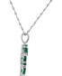 ფოტო #2 პროდუქტის Emerald (1-1/3 ct. t.w.) & Diamond Accent Cross 18" Pendant Necklace in 14k White Gold