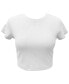 ფოტო #1 პროდუქტის Women's Cropped Rib-Knit T-Shirt, Created for Macy's