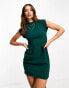 Фото #12 товара Closet London belted tie waist mini dress in emerald green