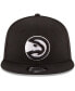 Фото #2 товара Men's Black Atlanta Hawks Black and White Logo 9FIFTY Adjustable Snapback Hat