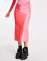 Фото #4 товара COLLUSION satin slip maxi skirt co ord in pink