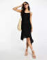 Фото #3 товара Monki asymmetric hem cami midi dress in black