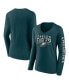 Фото #1 товара Women's Midnight Green Philadelphia Eagles Hometown Sweep Long Sleeve V-Neck T-shirt