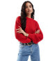 Threadbare crew neck cropped jumper in red