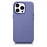 Фото #1 товара Чехол для iPhone 14 Pro Max ICARER из натуральной кожи MagSafe Case Leather светло-фиолетовый