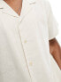 South Beach short sleeve linen blend beach shirt in sand