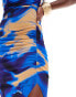 Фото #4 товара Flounce London maxi dress in blue blurred floral