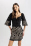 Фото #1 товара Платье дефакто с этическим узором на половину рукава B9977AX24SM
