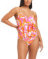 ფოტო #1 პროდუქტის Women's Geometric Overlay One-Piece Swimsuit