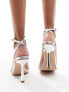 Simmi London Wide Fit Damira strappy barely there sandal in silver